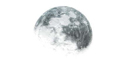 Luminous Lunar Form, a serene depiction of the moon against a minimalistic white backdrop, evoking tranquility and simplicity.