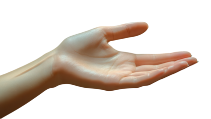 Minimalist hand gesture against a clean white backdrop, emphasizing simplicity and elegance in design and form