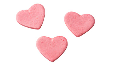 Obraz premium pink hearts isolated on white