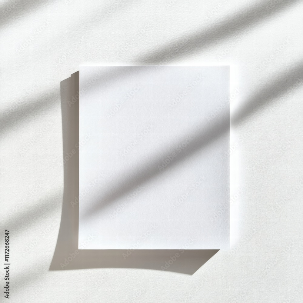 Leinwandbilder pristine white sheet of paper resting on a clean surface with gentle shadows during midday light. ge