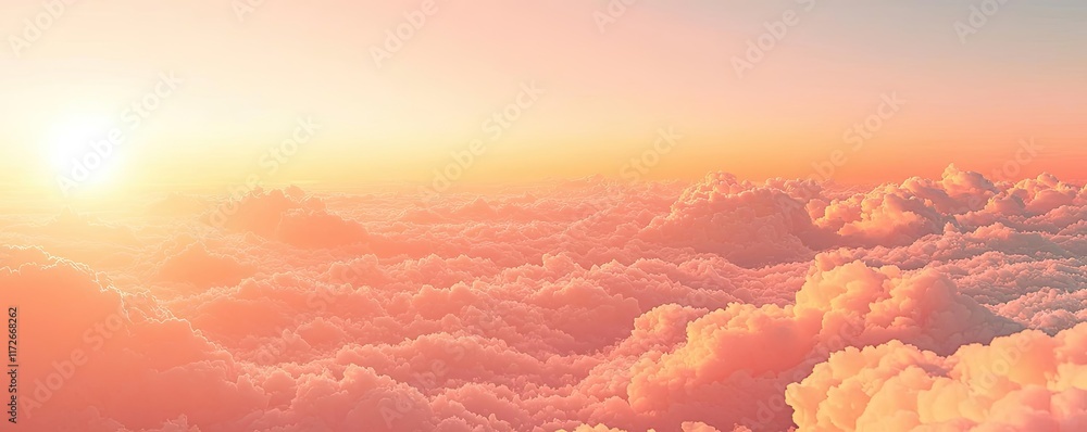 Aufkleber minimal skies idea. stunning sunrise view over soft clouds, creating a peaceful and serene atmospher
