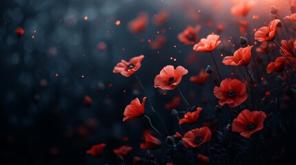 Enchanted Poppy Field: A Dreamlike Landscape of Red Blossoms
