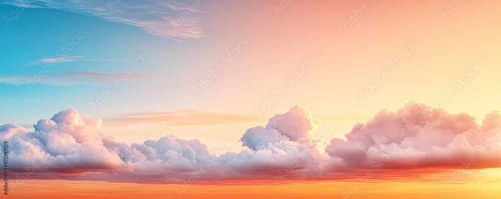 Aufkleber minimal skies idea. a breathtaking sunset with vibrant colors and soft clouds on a clear sky.