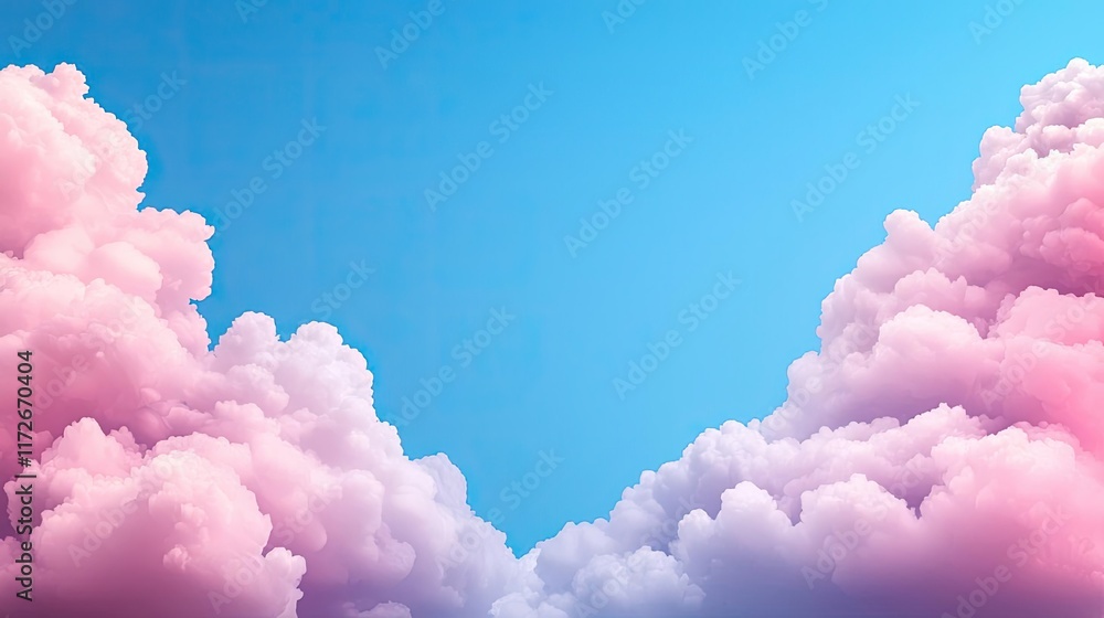 Aufkleber minimal skies idea. a serene sky filled with vibrant pink and blue clouds, creating a peaceful atmos