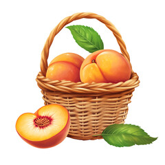 fresh peach fruit slice delicious pie isolated on transparent background