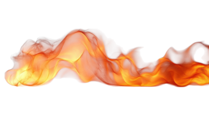 Minimalistic flame design on a crisp white backdrop, striking balance between simplicity and dynamic energy, ideal for modern aesthetics.