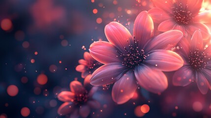 Fototapeta premium Enchanted Pink Blooms: A Dreamlike Floral Fantasy