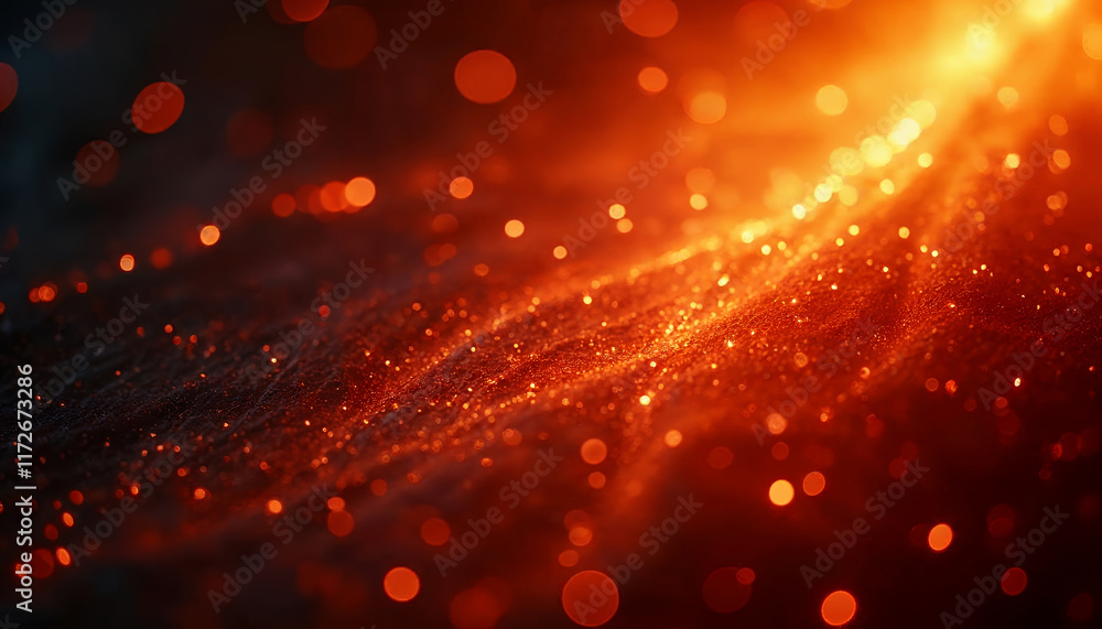 Poster mesmerizing sparkling lights on a dark background creating a magical atmosphere of warmth