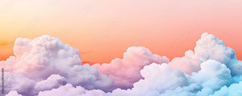 Aufkleber minimal skies idea. a stunning display of colorful clouds enhancing the serene evening sky.