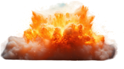 Minimalist explosion on a stark white backdrop, showcasing dynamic energy and contrast in a visually striking composition.