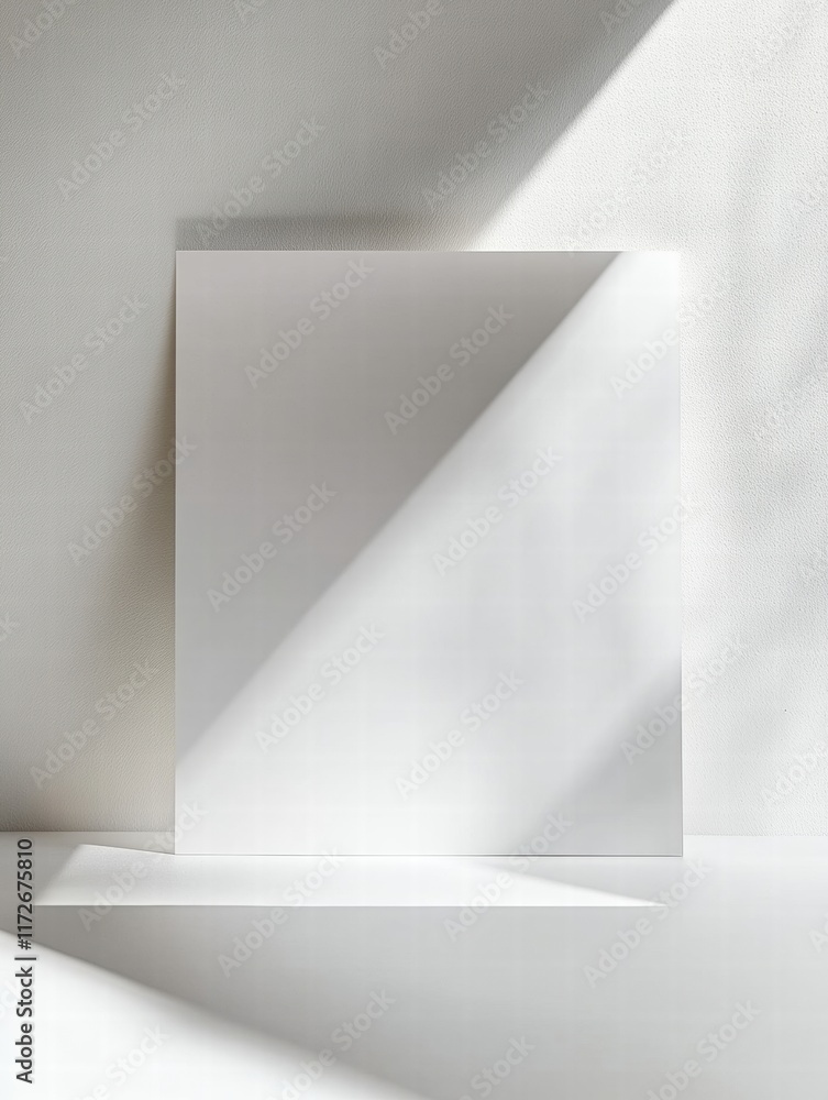 Leinwandbilder blank sheet of white paper illuminated by soft natural light in a minimalistic setting. generative a