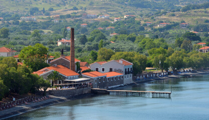 Molyvos, Lesvos, Greece  Olive Press Hotel, Restaurant and Beach.
