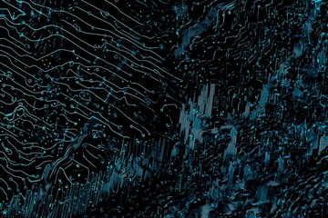 Abstract black background with green accents, futuristic design elements, and geometric patterns, perfect for technology and gaming themes.
