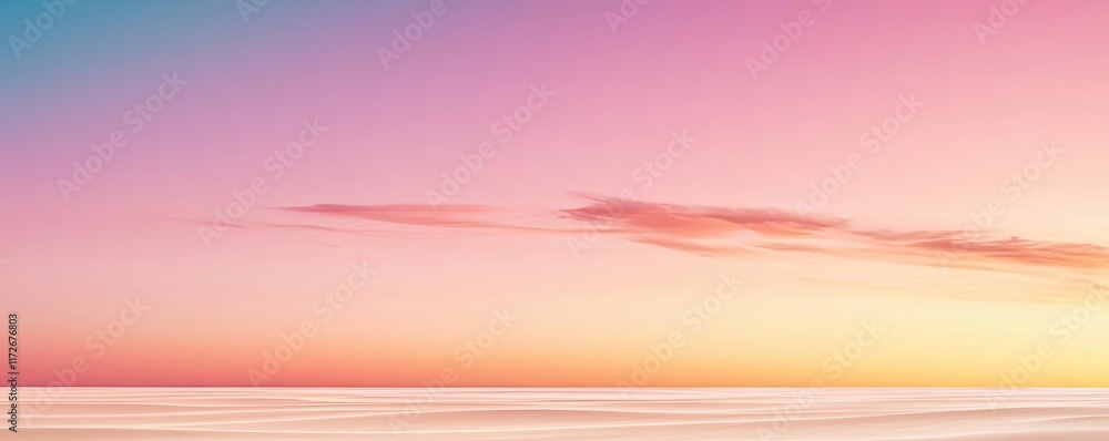 Poster minimal skies concept. a serene sunset over a calm sea, creating a tranquil and picturesque atmosphe