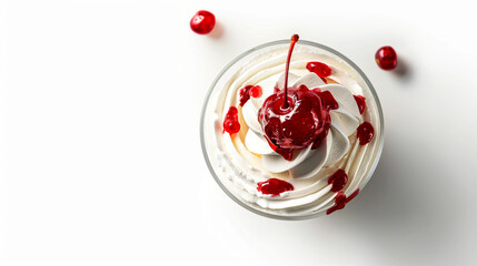 ice cream with cherry 