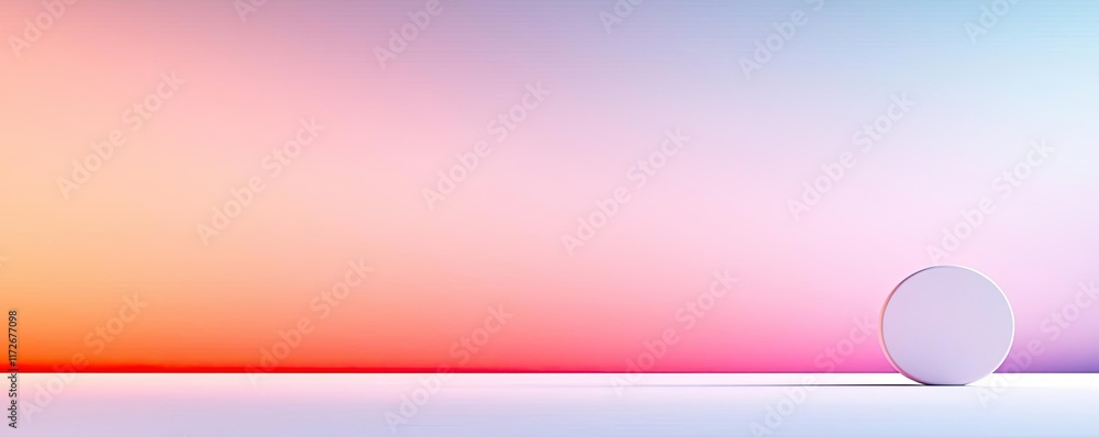 Aufkleber minimal skies concept. minimalist design with a spherical object against a vibrant gradient backgrou