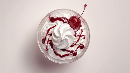 ice cream with cherry 