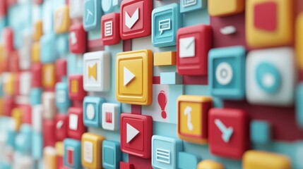 Illustration of target, 3D background, achievement, golas, vision