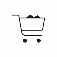 Shopping cart full basket icon vector sign