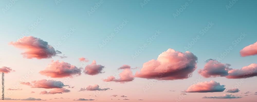 Aufkleber minimal skies idea. a serene sky filled with colorful clouds at dusk, creating a peaceful atmosphere