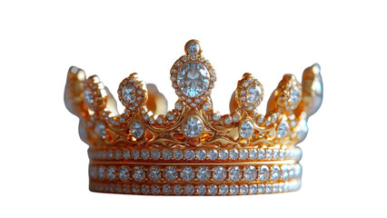Fototapeta premium Elegant crown design, minimalist style, set against a clean white backdrop, showcasing refined simplicity and regal charm.