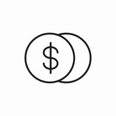 Obraz premium Money coin finance payment icon vector sign