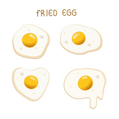 Boiled egg clipart. Egg dish vector. Food clipart. Flat vector in cartoon style isolated on white background.