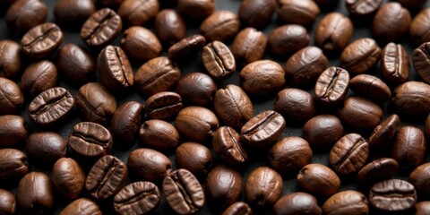 Roasted Coffee Beans A Close-Up Texture of Dark Brown Beans
