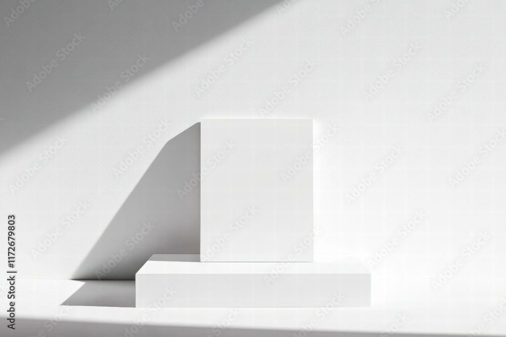 Aufkleber pristine white sheet of paper resting on a smooth surface with soft shadows in a well lit indoor spa
