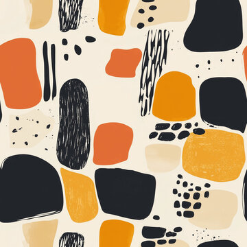 Seamless pattern of abstract shape on white background.