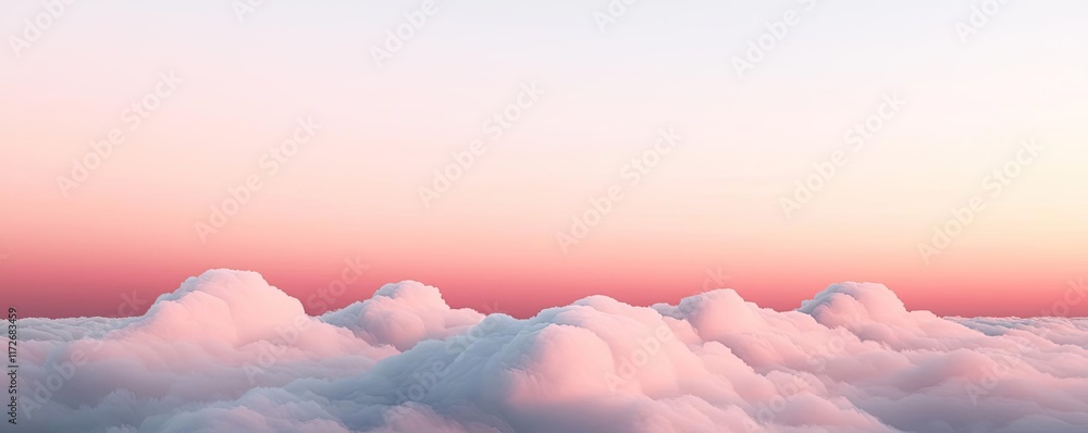 Aufkleber minimal skies idea. serene pastel clouds at dawn create a tranquil and peaceful sky landscape.