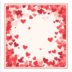 Red hearts border romantic valentines day design