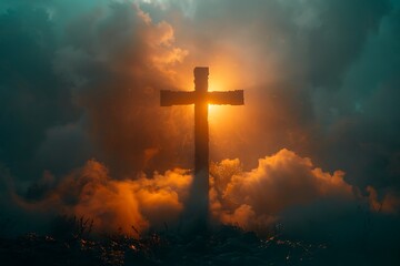 Obraz premium A Radiant Holy Cross Representing Spiritual Strength and Redemption 