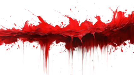 Crimson Essence, a striking depiction of blood against a stark white backdrop, emphasizing contrast and minimalism in a bold composition
