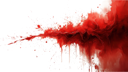 Crimson Essence, a stark depiction of blood against a clean white backdrop, emphasizing contrast and minimalism in a striking composition.