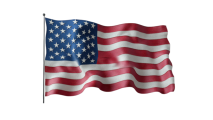 Minimalist American flag design, clean white background, modern aesthetic, bold colors, simple representation of patriotism