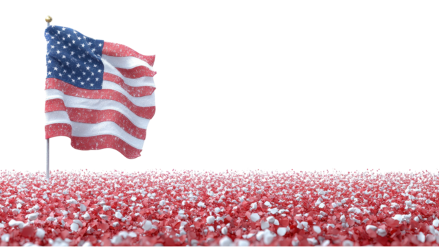 Minimalist American flag design, stark white backdrop, emphasis on simplicity and symbolism, perfect for modern decor or patriotic themes