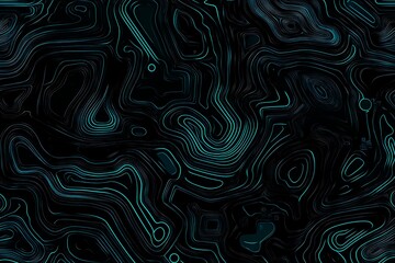 Fototapeta premium Abstract close-up of a glowing blue digital circuit board, showcasing intricate connections and technological design on a black background. 