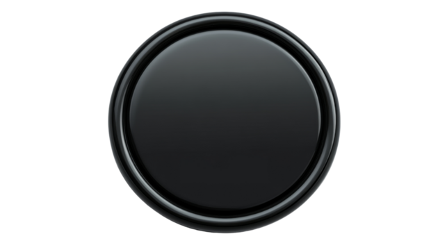A single black button with a matte finish