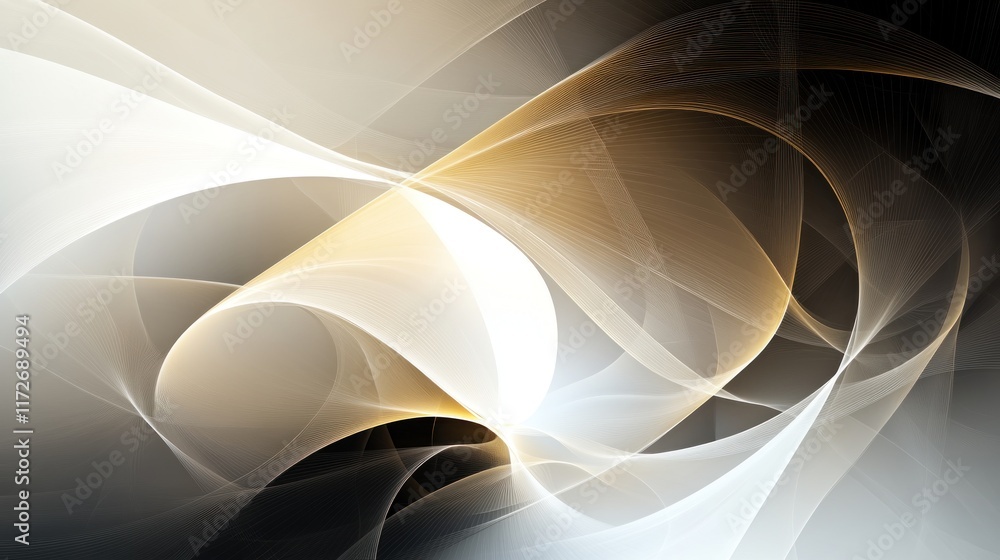 Poster abstract design featuring smooth curves and gradients in soft colors.