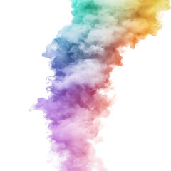 A colorful smoke trail is shown in the air