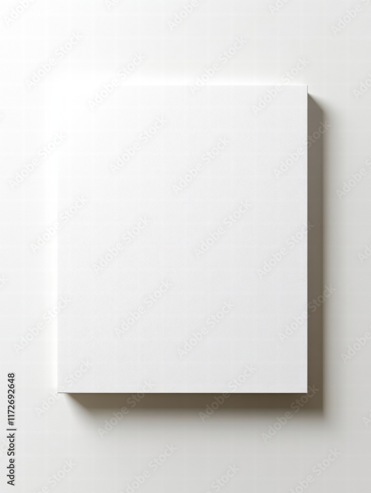 Poster pristine white sheet of paper placed against a light background in a minimalistic setting ideal for 