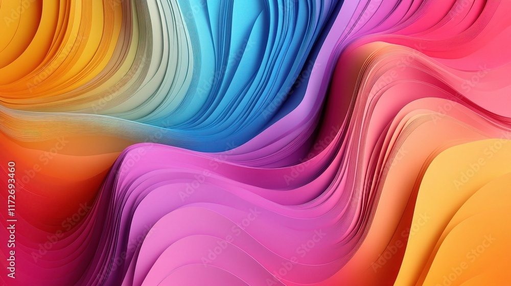 Aufkleber vibrant abstract background with dynamic colorful flowing lines