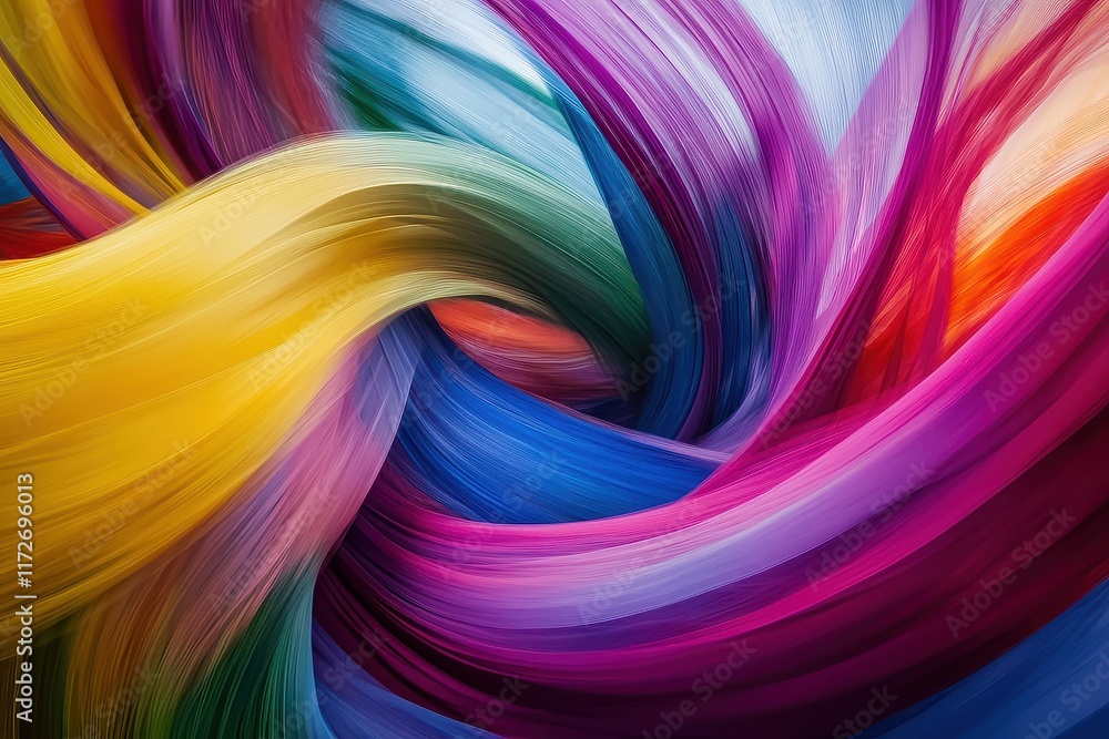 Poster swirling colors create a vibrant display of abstract art in dynamic motion