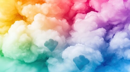 Colorful smoke clouds create a vibrant, abstract background.