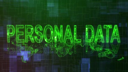 3d personal data text technology earth map