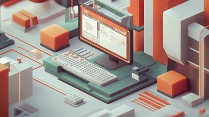 Web illustration, futuristic, computer science background
