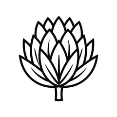 Artichoke icon, outline, silhouette, vector, illustration, isolated on white background