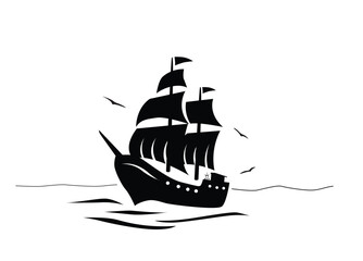 Boat whit birds, not an IA content