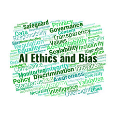 AI Ethics and Bias Word Cloud